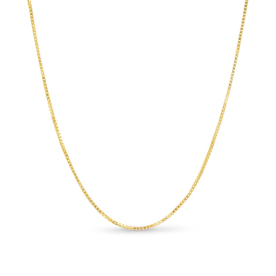 0.7mm Box Chain Necklace in Solid 14K Gold