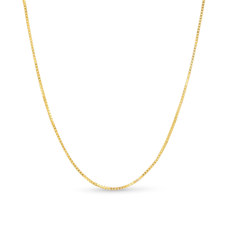 0.7mm Box Chain Necklace in Solid 14K Gold - 16"