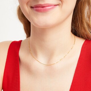 Main Image 2 of 0.7mm Box Chain Necklace in Solid 14K Gold - 16"