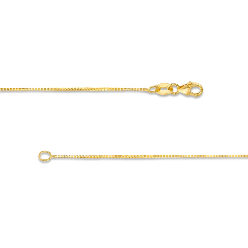 0.7mm Box Chain Necklace in Solid 14K Gold - 16"