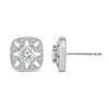 Thumbnail Image 1 of 1/4 CT. T.W. Diamond Cushion Vintage-Style North Star Stud Earrings in 10K White Gold