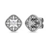 Thumbnail Image 2 of 1/4 CT. T.W. Diamond Cushion Vintage-Style North Star Stud Earrings in 10K White Gold
