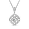 Thumbnail Image 1 of 1/6 CT. T.W. Diamond Tilted Cushion Vintage-Style North Star Pendant in 10K White Gold