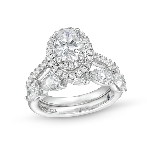 Vera Wang Love Collection Certified Oval Diamond Ring Set