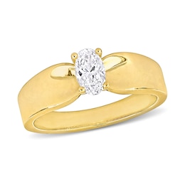 Eternally Bonded 1/2 CT. Oval Diamond Solitaire Engagement Ring in 14K Gold (H/SI2)