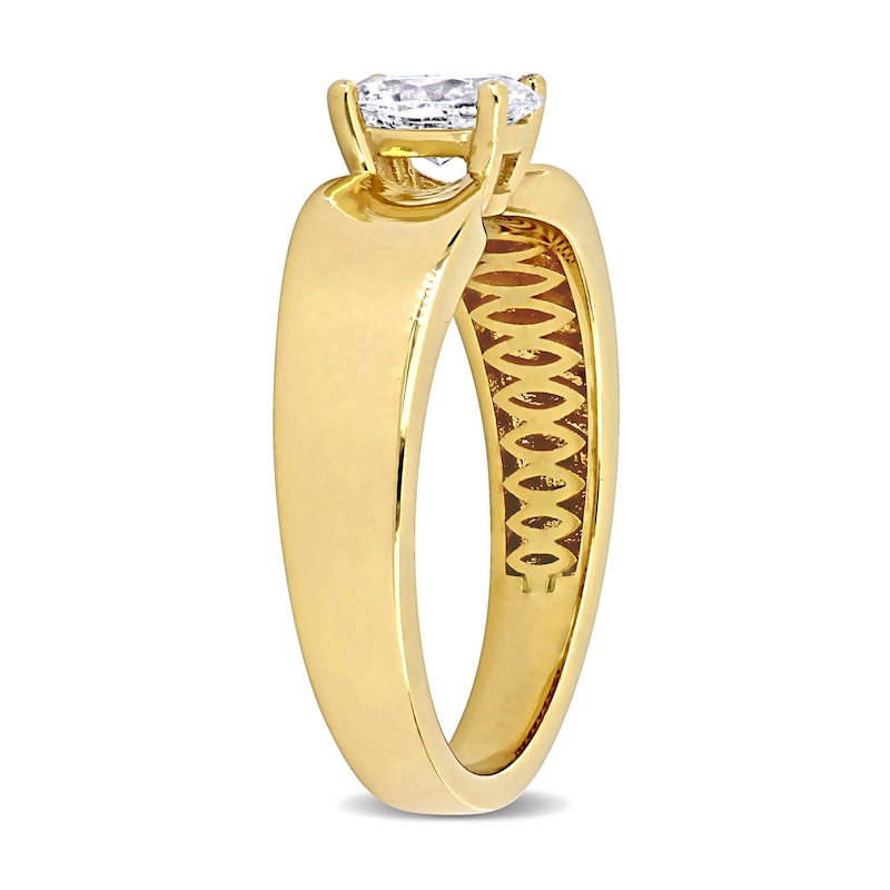 Main Image 2 of Eternally Bonded 1/2 CT. Oval Diamond Solitaire Engagement Ring in 14K Gold (H/SI2)