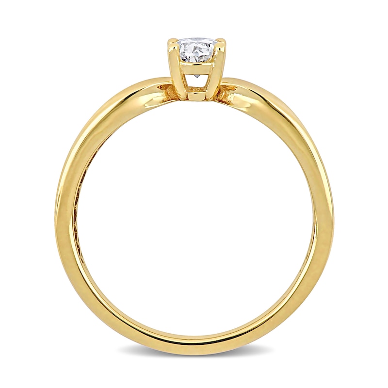 Main Image 3 of Eternally Bonded 1/2 CT. Oval Diamond Solitaire Engagement Ring in 14K Gold (H/SI2)