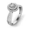 Thumbnail Image 2 of 1/5 CT. T.W. Diamond Tiered Oval Frame Split Shank Ring in 10K White Gold
