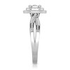 Thumbnail Image 3 of 1/5 CT. T.W. Diamond Tiered Oval Frame Split Shank Ring in 10K White Gold