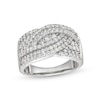 Thumbnail Image 1 of 1 CT. T.W. Diamond Triple Row Overlay Band in 10K White Gold