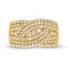 Thumbnail Image 4 of 1 CT. T.W. Diamond Triple Row Overlay Band in 10K Gold