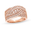 Thumbnail Image 1 of 1 CT. T.W. Diamond Triple Row Overlay Band in 10K Rose Gold