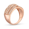 Thumbnail Image 3 of 1 CT. T.W. Diamond Triple Row Overlay Band in 10K Rose Gold
