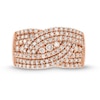 Thumbnail Image 4 of 1 CT. T.W. Diamond Triple Row Overlay Band in 10K Rose Gold