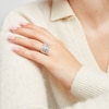 Thumbnail Image 2 of 1 CT. T.W. Baguette and Round Diamond Layered Overlay Band in 10K White Gold