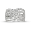 Thumbnail Image 4 of 1 CT. T.W. Baguette and Round Diamond Layered Overlay Band in 10K White Gold