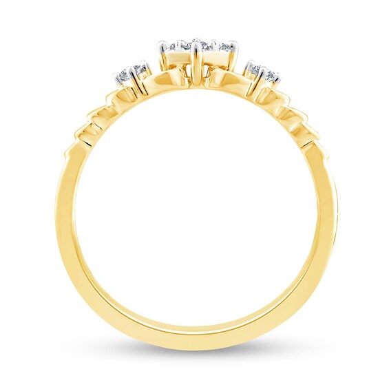1/10 CT. T.w. Quad Princess-Cut Diamond Loops Ring in 10K Gold