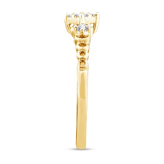 1/10 CT. T.w. Quad Princess-Cut Diamond Loops Ring in 10K Gold