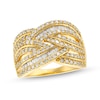 Thumbnail Image 1 of 1 CT. T.W. Baguette and Round Diamond Layered Overlay Band in 10K Gold