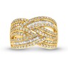 Thumbnail Image 4 of 1 CT. T.W. Baguette and Round Diamond Layered Overlay Band in 10K Gold