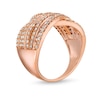 Thumbnail Image 3 of 1 CT. T.W. Baguette and Round Diamond Layered Overlay Band in 10K Rose Gold