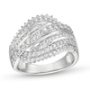 Thumbnail Image 1 of 1 CT. T.W. Diamond Shadow Rolling Wave Ring in 10K White Gold
