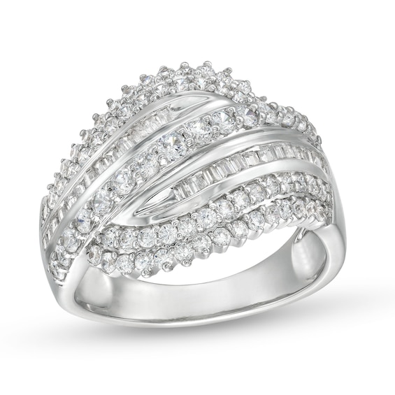 1 CT. T.w. Diamond Shadow Rolling Wave Ring in 10K Gold