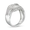 Thumbnail Image 3 of 1 CT. T.W. Diamond Shadow Rolling Wave Ring in 10K White Gold