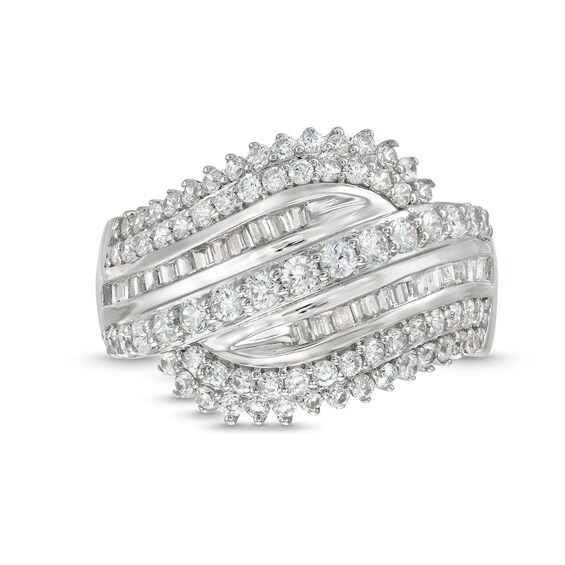 1 CT. T.w. Diamond Shadow Rolling Wave Ring in 10K Gold