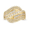Thumbnail Image 4 of 1 CT. T.W. Diamond Shadow Rolling Wave Ring in 10K Gold