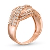 Thumbnail Image 3 of 1 CT. T.W. Diamond Shadow Rolling Wave Ring in 10K Rose Gold