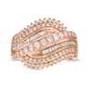 Thumbnail Image 4 of 1 CT. T.W. Diamond Shadow Rolling Wave Ring in 10K Rose Gold