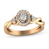 Thumbnail Image 1 of 1/3 CT. T.W. Oval Diamond Frame Twist Shank Ring in 10K Rose Gold
