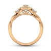 Thumbnail Image 3 of 1/3 CT. T.W. Oval Diamond Frame Twist Shank Ring in 10K Rose Gold