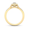 Thumbnail Image 3 of 1/4 CT. T.W. Princess-Cut Diamond Square Frame Criss-Cross Ring in 10K Gold