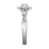 Thumbnail Image 2 of 1/3 CT. T.W. Oval Diamond Shadow Frame Twist Shank Ring in 10K White Gold