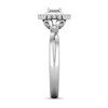 Thumbnail Image 2 of 3/8 CT. T.W. Emerald-Cut Diamond Shadow Frame Split Shank Ring in 10K White Gold