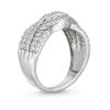 Thumbnail Image 3 of 3/4 CT. T.W. Diamond Double Row Wave Bypass Ring in 10K White Gold