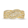 Thumbnail Image 4 of 3/4 CT. T.W. Diamond Double Row Wave Bypass Ring in 10K Gold