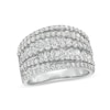 Thumbnail Image 1 of 2 CT. T.W. Diamond Layered Overlay Multi-Row Band in 10K White Gold