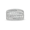 Thumbnail Image 4 of 2 CT. T.W. Diamond Layered Overlay Multi-Row Band in 10K White Gold