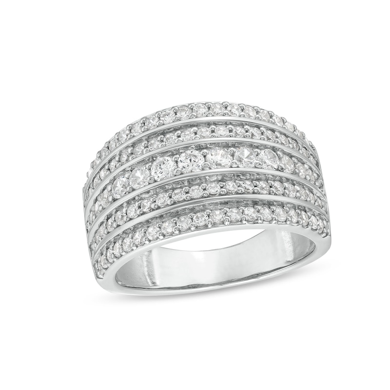 Main Image 1 of 1 CT. T.W. Diamond Multi-Row Stack Band in 10K White Gold