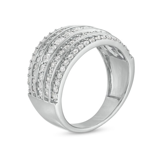 1 CT. T.w. Diamond Multi-Row Stack Band in 10K White Gold