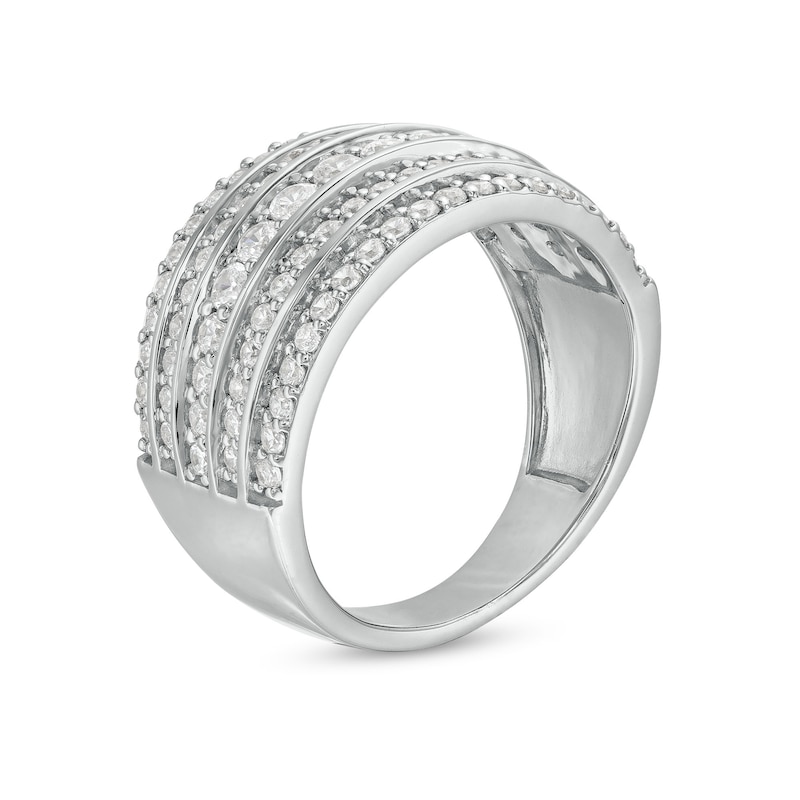 Main Image 3 of 1 CT. T.W. Diamond Multi-Row Stack Band in 10K White Gold
