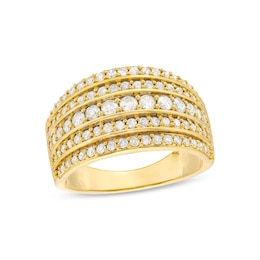 1 CT. T.W. Diamond Multi-Row Stack Band in 10K Gold