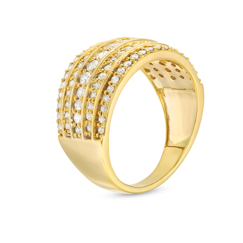 Main Image 3 of 1 CT. T.W. Diamond Multi-Row Stack Band in 10K Gold