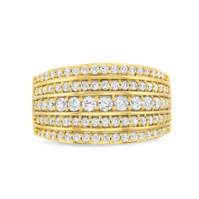 Main Image 4 of 1 CT. T.W. Diamond Multi-Row Stack Band in 10K Gold
