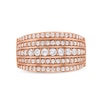 Thumbnail Image 4 of 1 CT. T.W. Diamond Multi-Row Stack Band in 10K Rose Gold