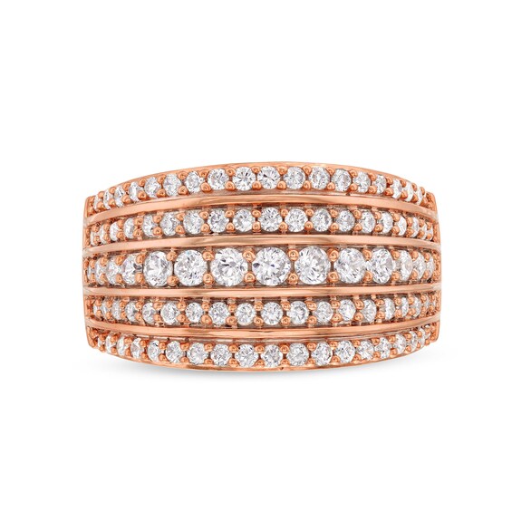 1 CT. T.w. Diamond Multi-Row Stack Band in 10K Rose Gold