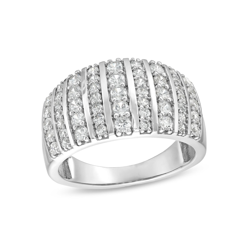 Main Image 1 of 1 CT. T.W. Diamond Linear Multi-Row Band in 10K White Gold